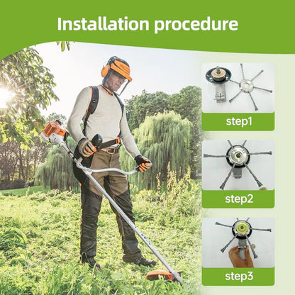 🔥Last Day Promotion👨‍🌾6-Inch Steel Wire Brush Cutter Head – Heavy-Duty Rotary Weed Trimmer Attachment for Cordless Electric String Trimmers (5mm Bore) | Ideal for Moss, Rust, and Weed Removal