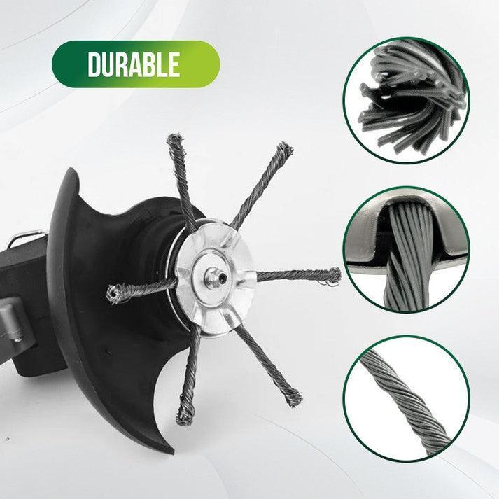 🔥Last Day Promotion👨‍🌾6-Inch Steel Wire Brush Cutter Head – Heavy-Duty Rotary Weed Trimmer Attachment for Cordless Electric String Trimmers (5mm Bore) | Ideal for Moss, Rust, and Weed Removal
