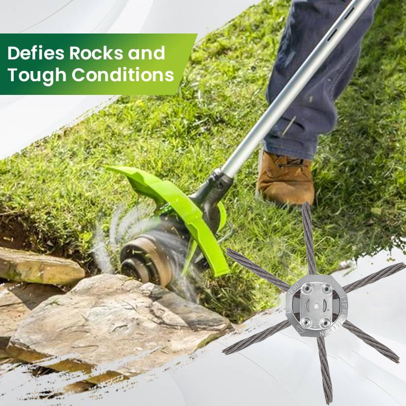 🔥Last Day Promotion👨‍🌾6-Inch Steel Wire Brush Cutter Head – Heavy-Duty Rotary Weed Trimmer Attachment for Cordless Electric String Trimmers (5mm Bore) | Ideal for Moss, Rust, and Weed Removal
