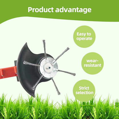 🔥Last Day Promotion👨‍🌾6-Inch Steel Wire Brush Cutter Head – Heavy-Duty Rotary Weed Trimmer Attachment for Cordless Electric String Trimmers (5mm Bore) | Ideal for Moss, Rust, and Weed Removal
